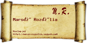 Marsó Rozália névjegykártya